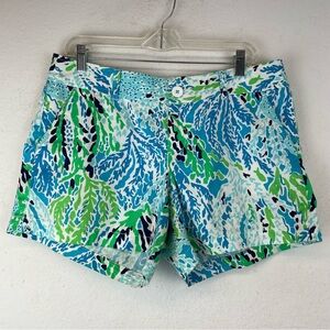 Callahan Vibrant Blue & Green Printed Cotton Shorts